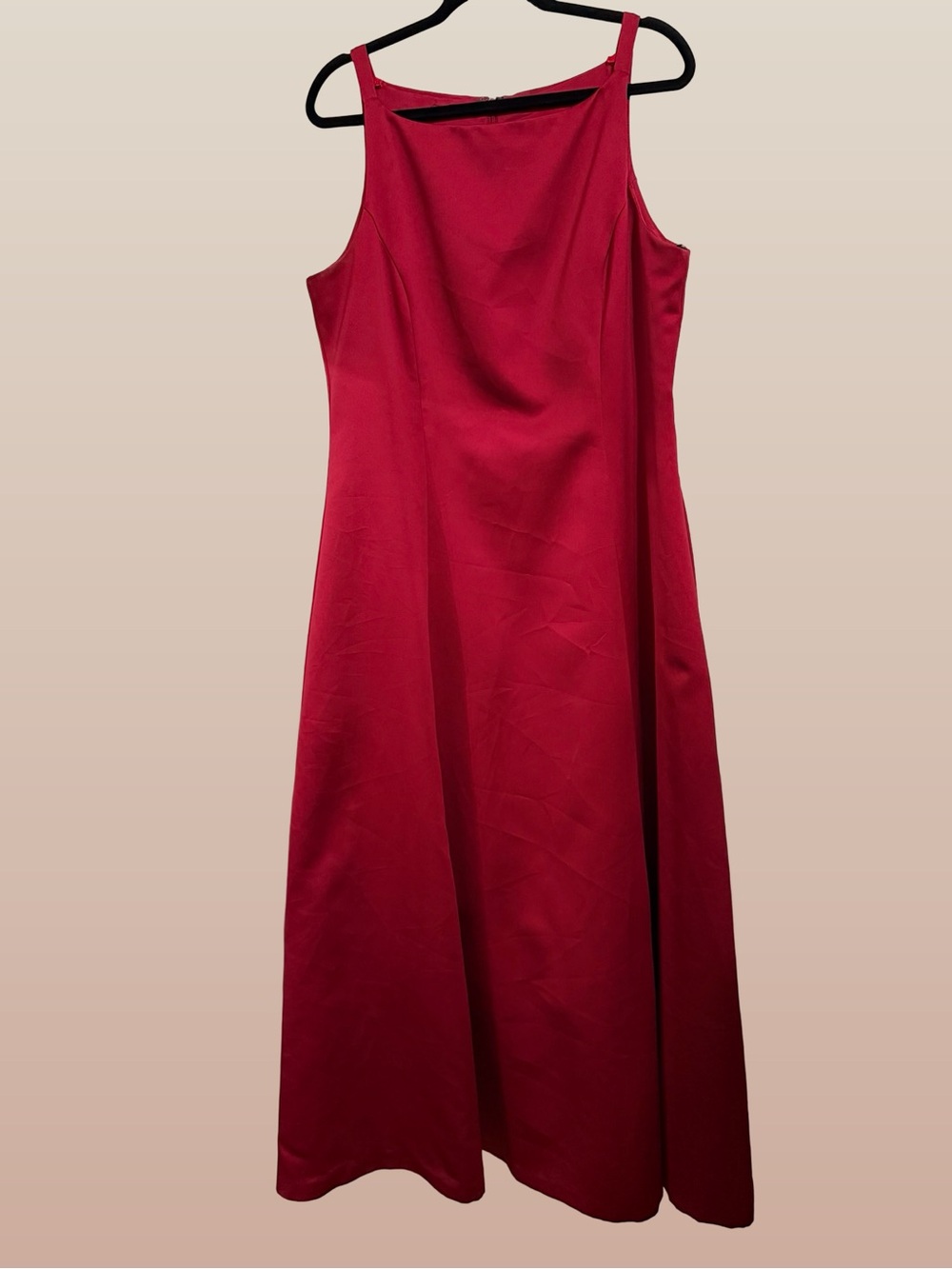 Michaelangelo Red Satin Evening Formal Dress - Sz 18